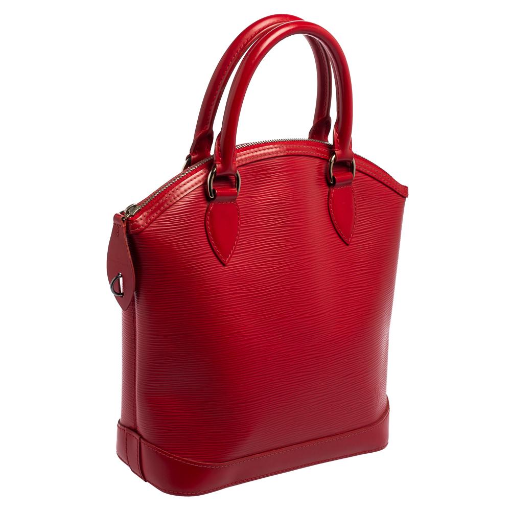 Women's Louis Vuitton Red Epi Leather Lockit Vertical Bag