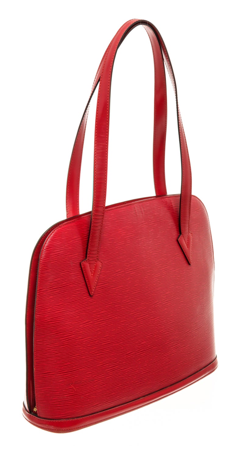 Louis Vuitton Red Leather Irvine Bag at 1stDibs