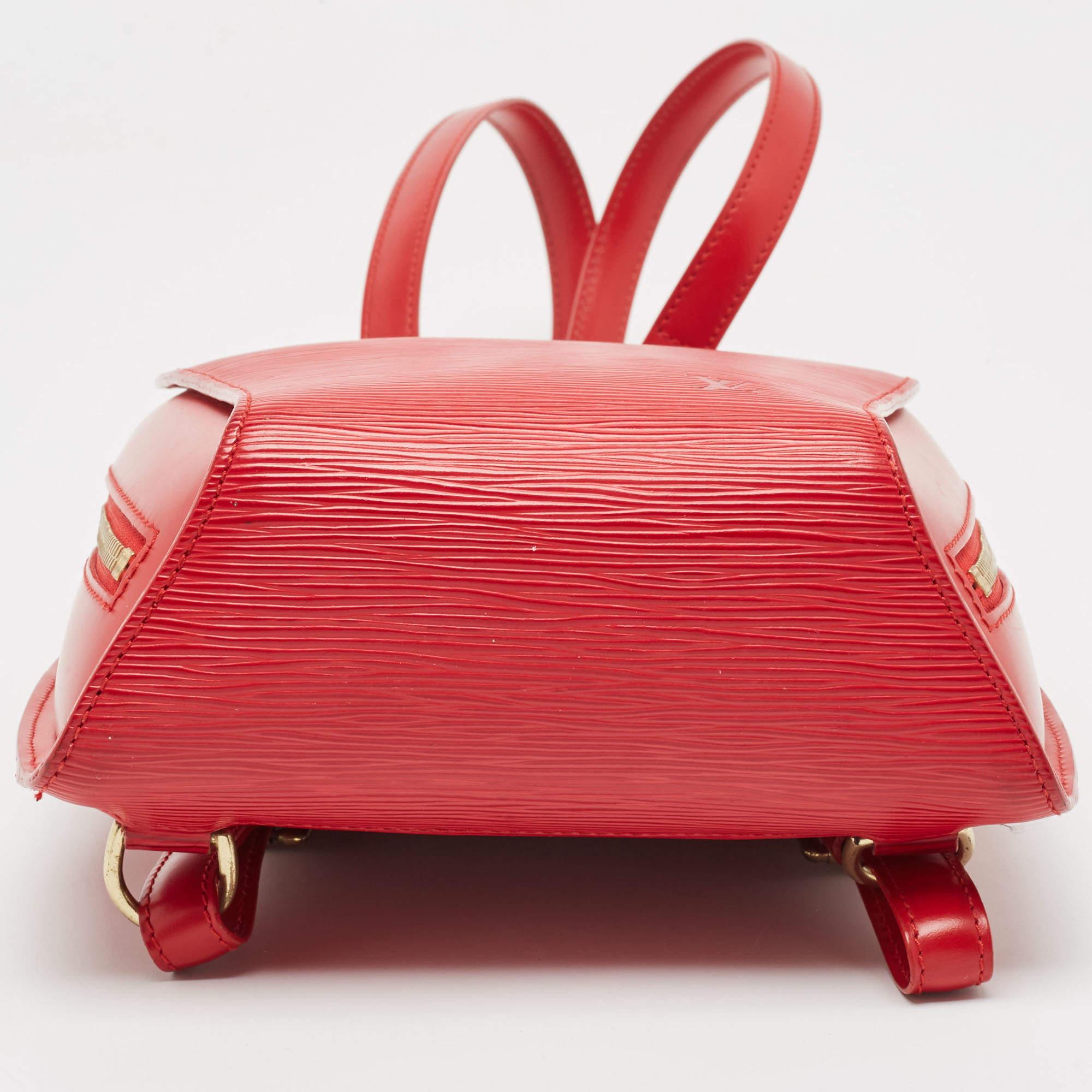 Louis Vuitton Red Epi Leather Mabillon Backpack In Good Condition For Sale In Dubai, Al Qouz 2
