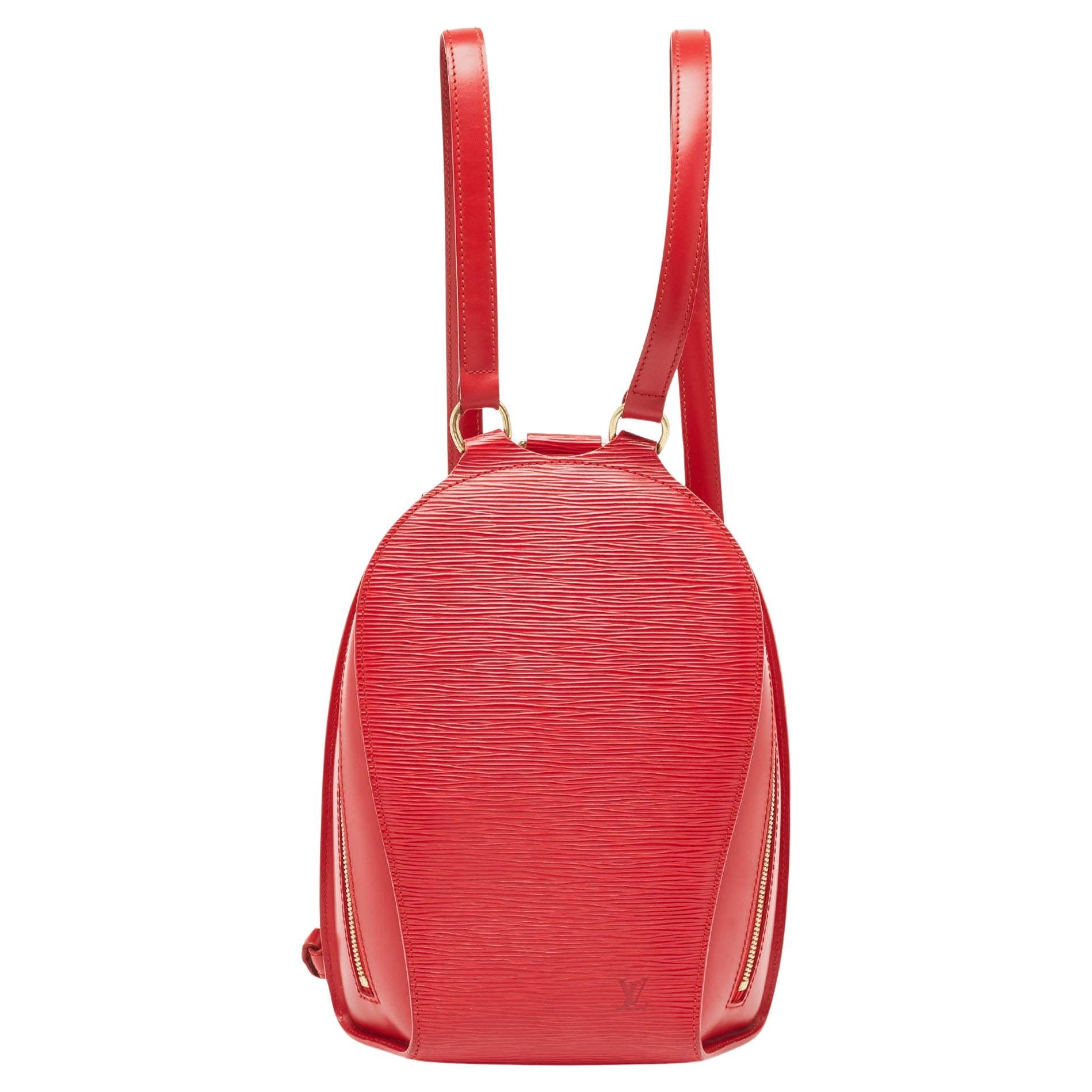 Louis Vuitton Red Epi Leather Mabillon Backpack For Sale