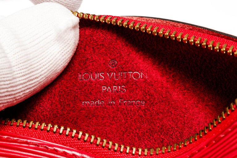Preloved Louis Vuitton Red EPI Papillon Mini Pouch Bag MI0967 092823