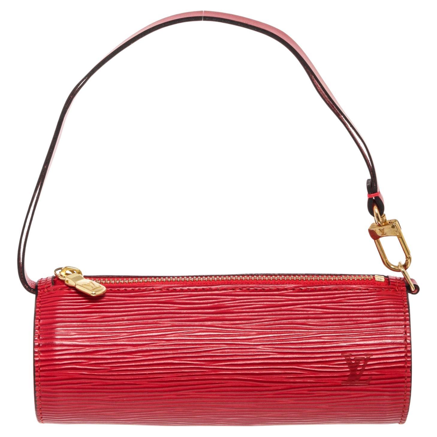 Louis Vuitton Red Epi Leather Mini Papillon Pochette Bag at 1stDibs