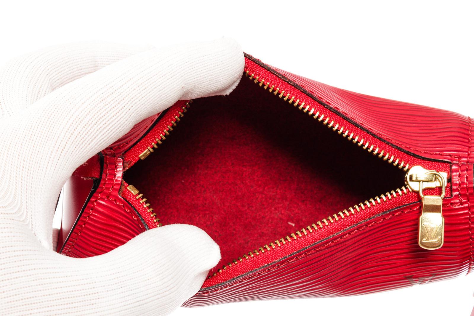 Louis Vuitton Red Epi Leather Mini Papillon Pochette Bag with silver-tone 1
