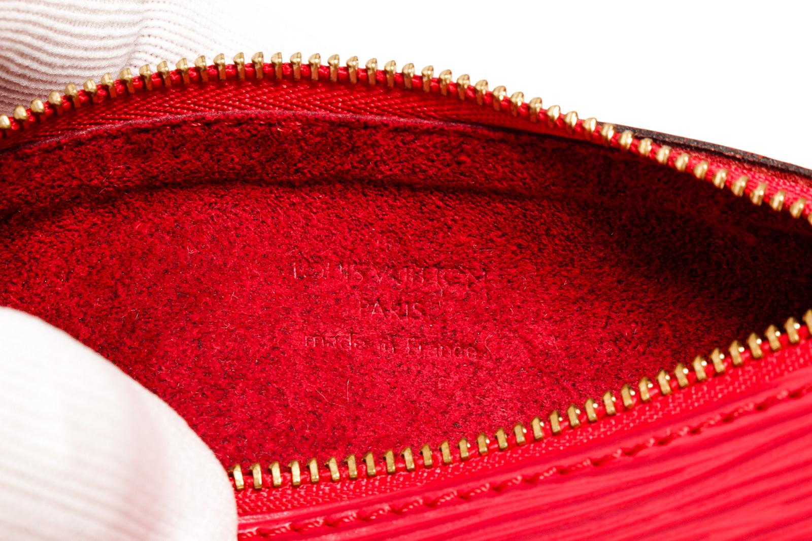 Louis Vuitton Red Epi Leather Mini Papillon Pochette Bag with silver-tone 2