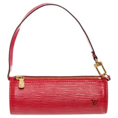 Louis Vuitton Red Epi Leather Mini Papillon Pochette Bag with silver-tone