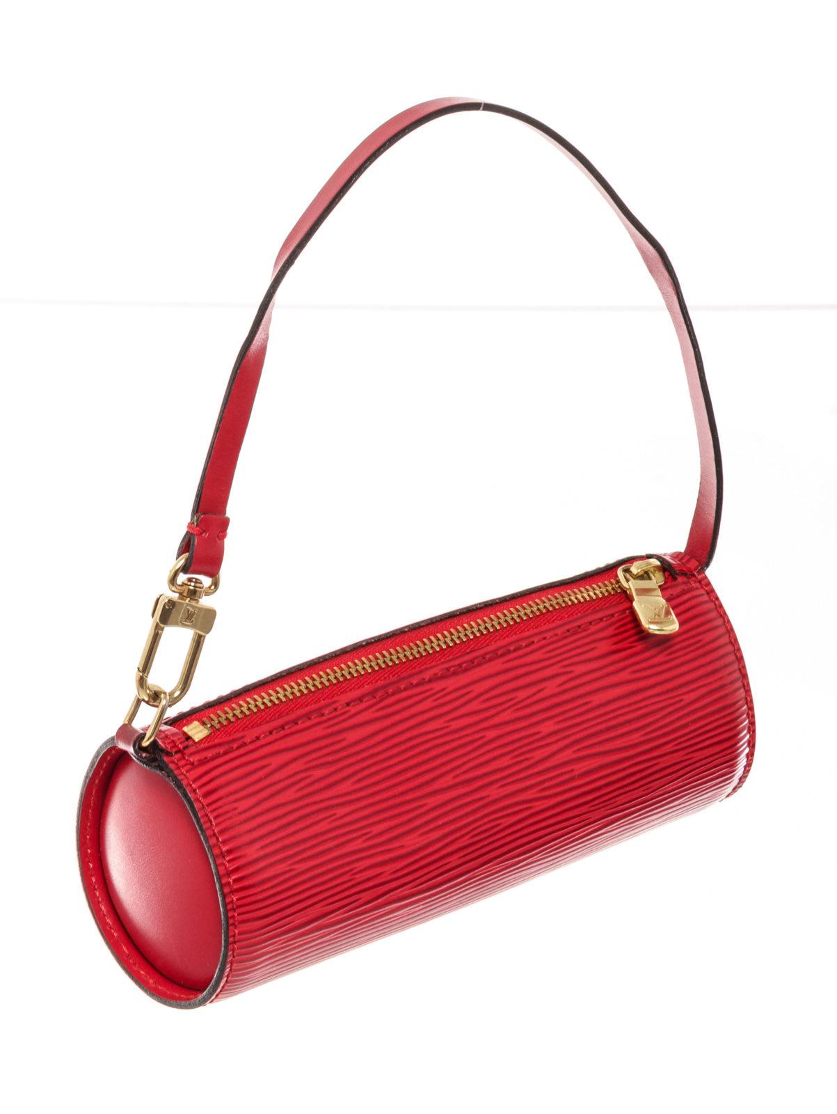 Louis Vuitton Red Epi Leather Mini Papillon Shoulder Bag with epi leather gold-tone hardware, trim tan vachetta leather and zipper closure.
61171MSC