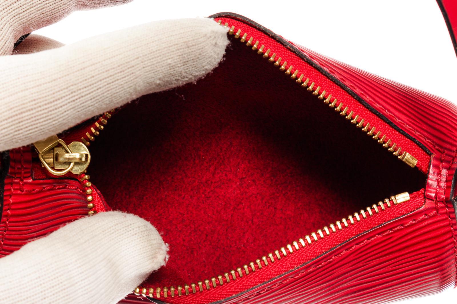 Louis Vuitton Red Epi Leather Mini Papillon Shoulder Bag with epi leather  For Sale 1