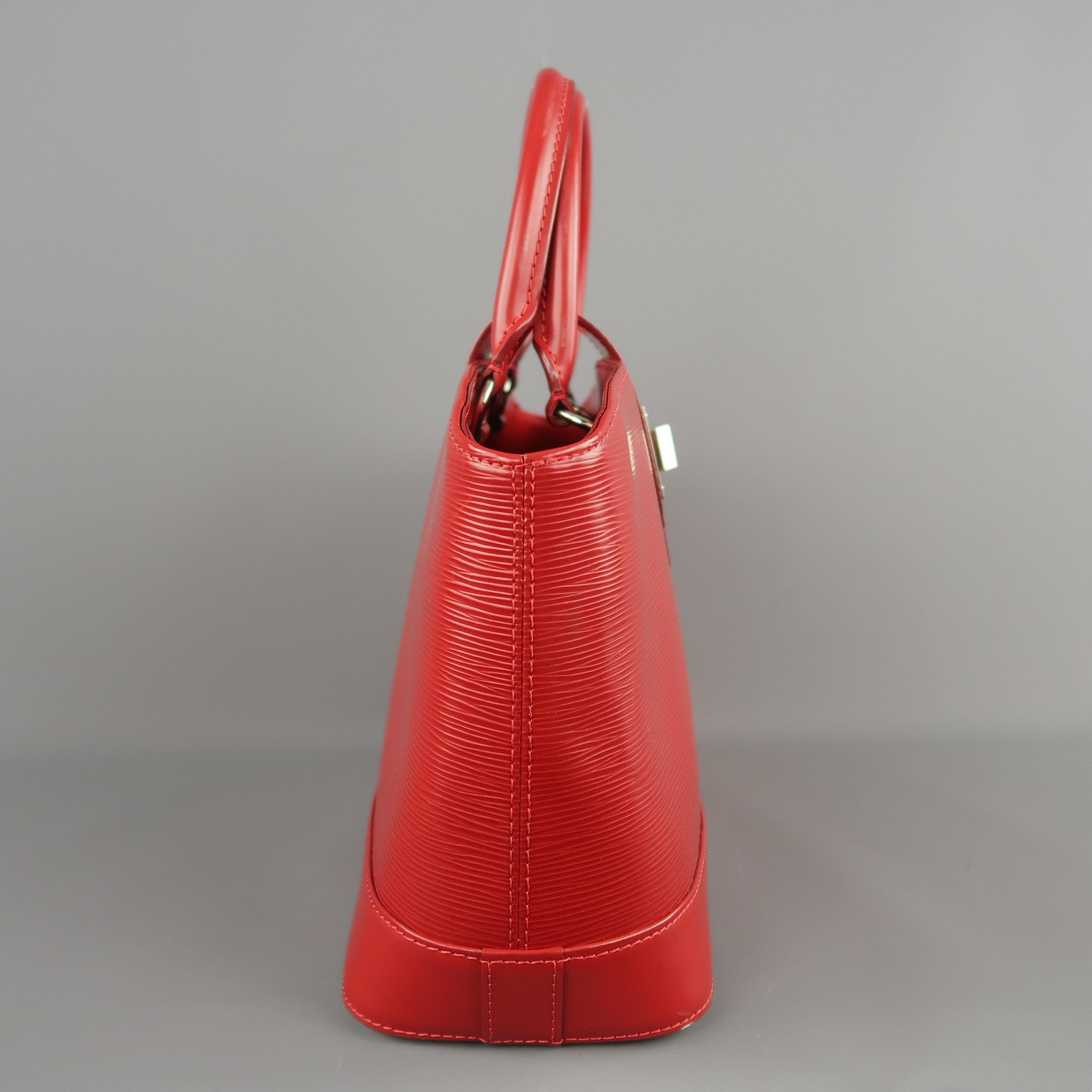 Women's LOUIS VUITTON Red Epi Leather Mirabeau PM Carmine Tote Handbag