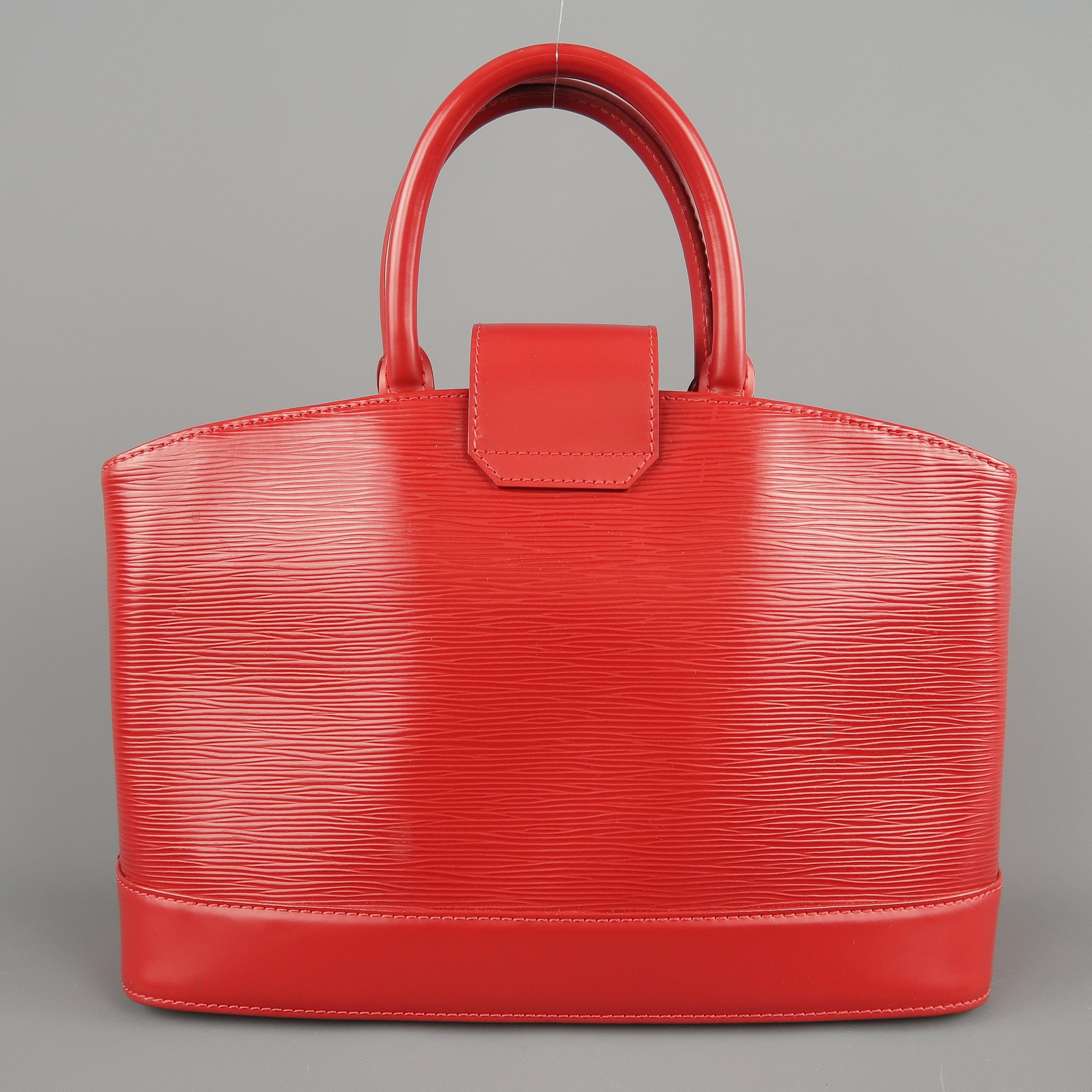LOUIS VUITTON Red Epi Leather Mirabeau PM Carmine Tote Handbag 1