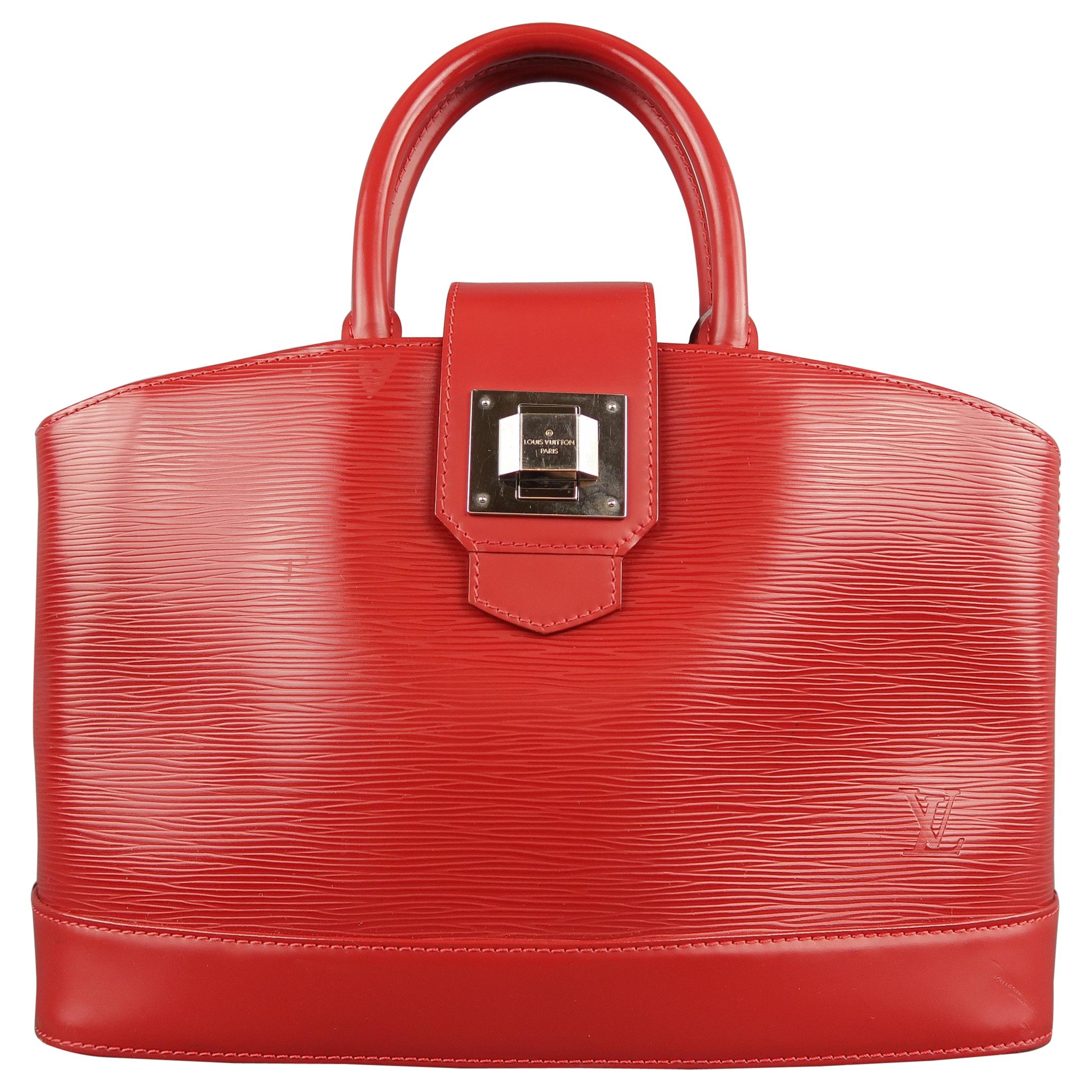 LOUIS VUITTON Red Epi Leather Mirabeau PM Carmine Tote Handbag