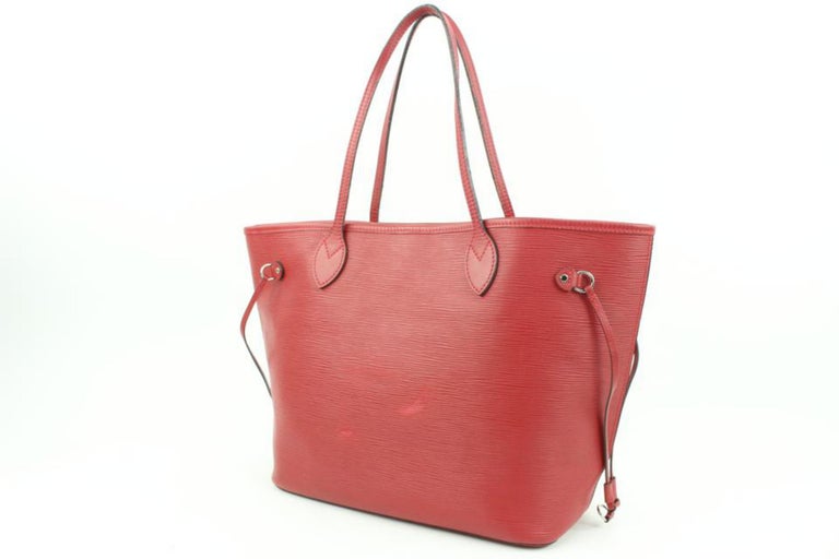 Sac fourre-tout Neverfull MM 121lv49 en cuir épi rouge Louis Vuitton En  vente sur 1stDibs