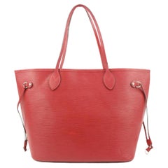 Louis Vuitton Red Epi Leather Neverfull MM Tote Bag 121lv49