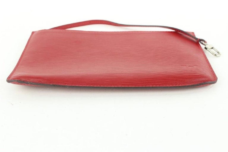 Louis Vuitton Red Epi Leather Neverfull Pochette Wristlet Pouch Bag 271lvs512 For Sale 6