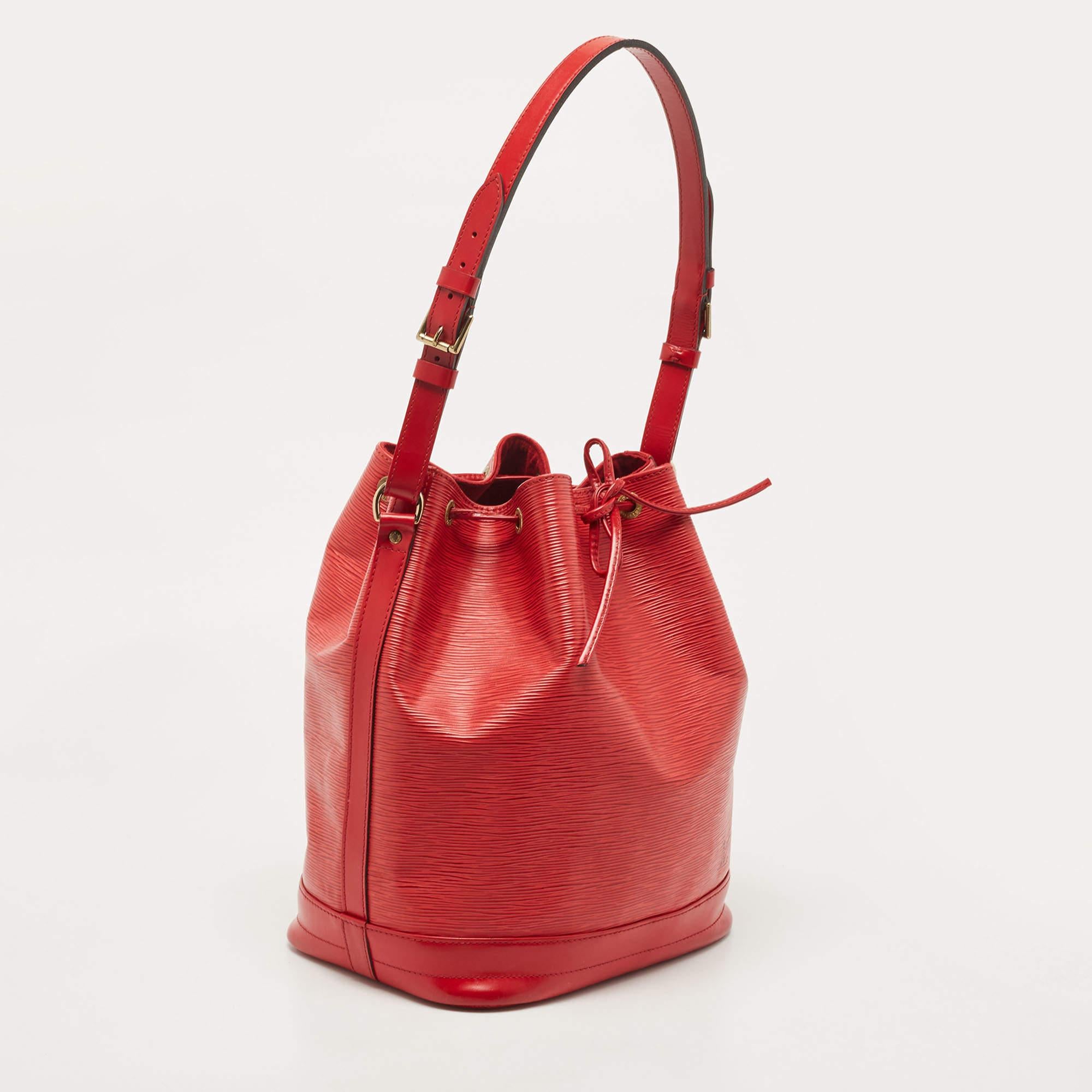 Women's Louis Vuitton Red Epi Leather Noe Bag
