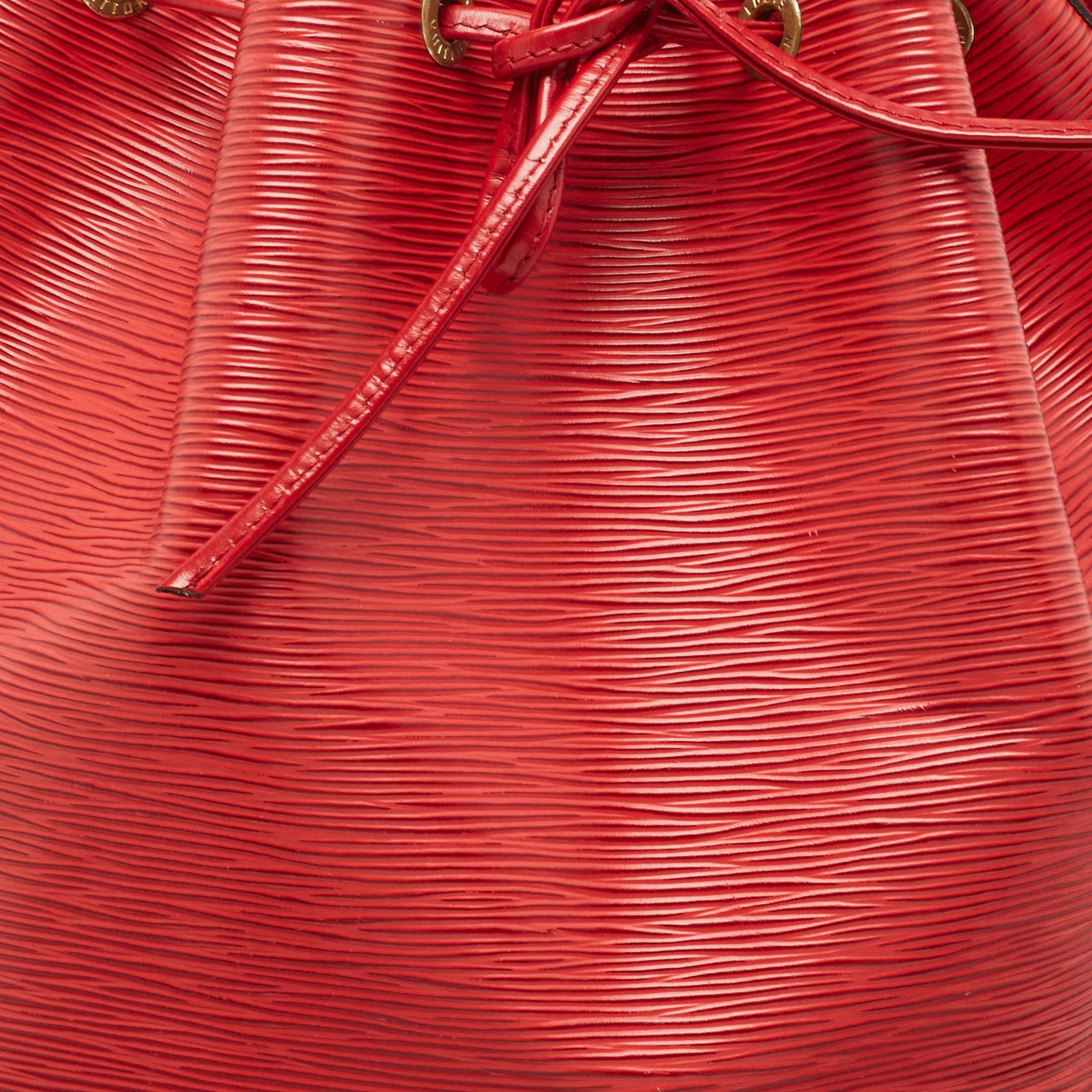 Louis Vuitton Red Epi Leather Noe Bag 2