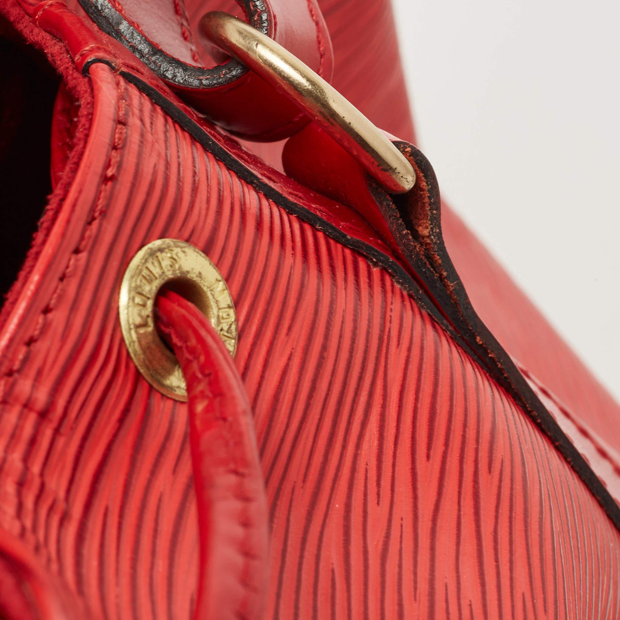 Louis Vuitton Red Epi Leather Noe Bag 4