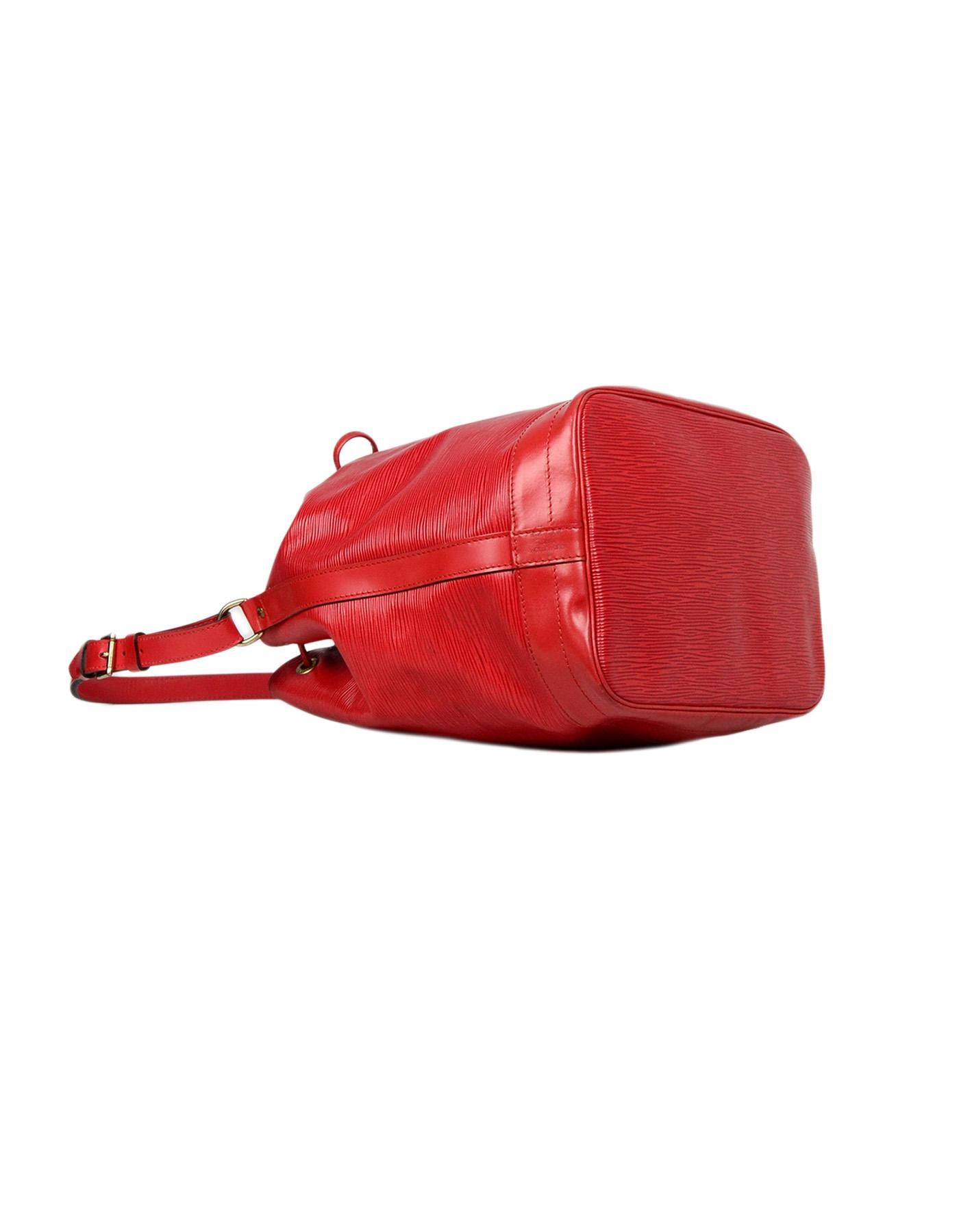 Louis Vuitton Red Epi Leather Noe GM Bucket Bag In Excellent Condition In New York, NY