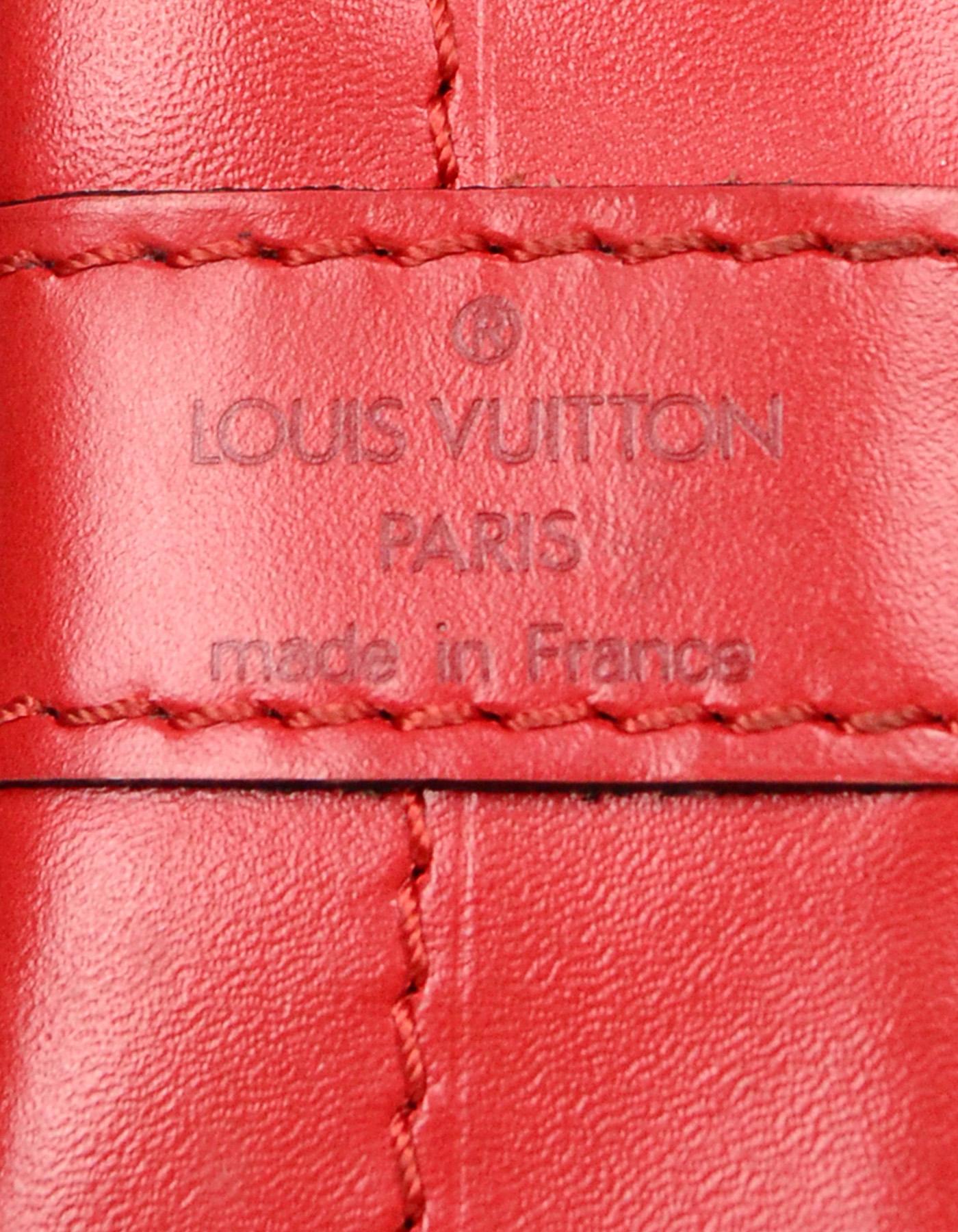 Louis Vuitton Red Epi Leather Noe GM Bucket Bag 3