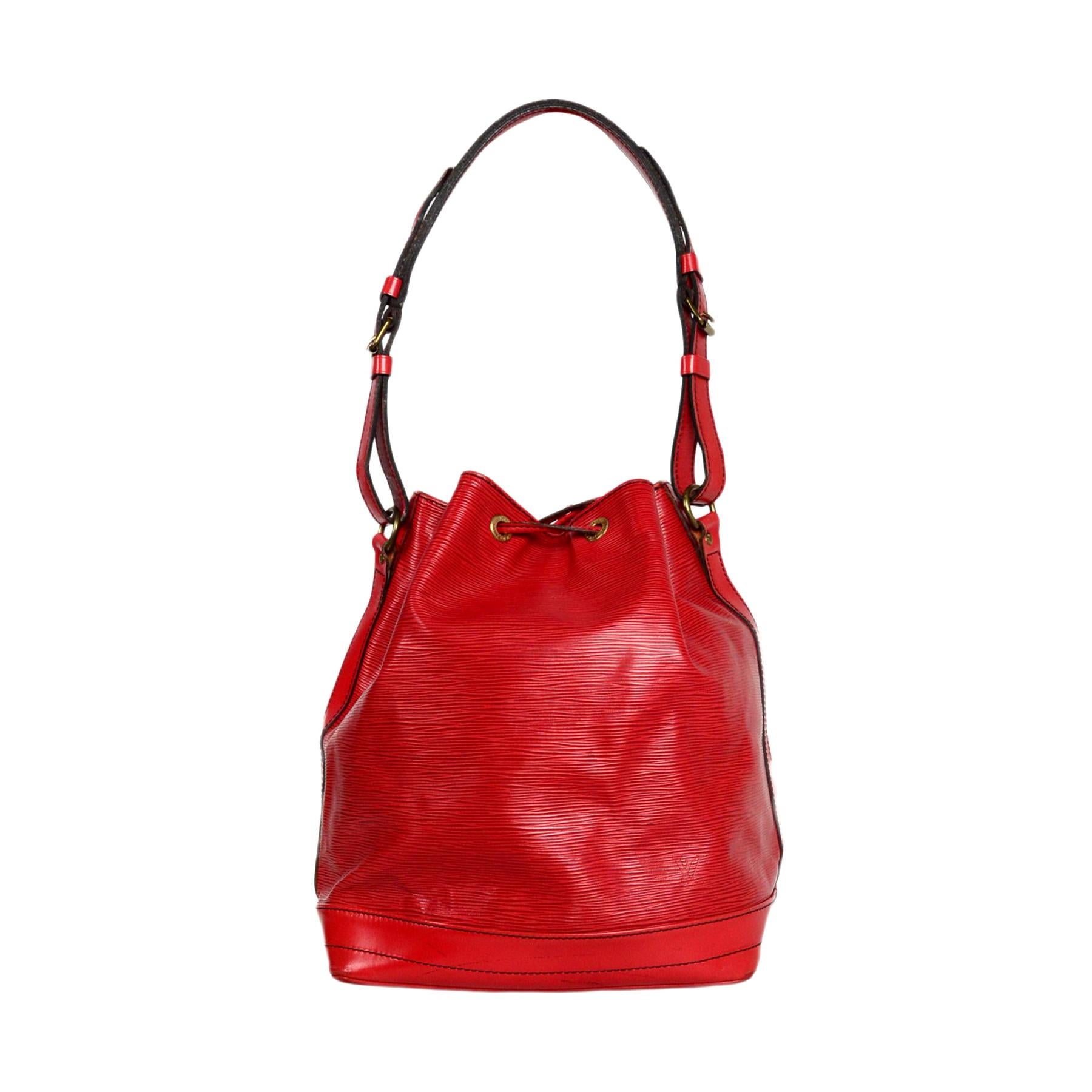 Louis Vuitton Red Epi Leather Noe GM Bucket Bag For Sale at 1stDibs