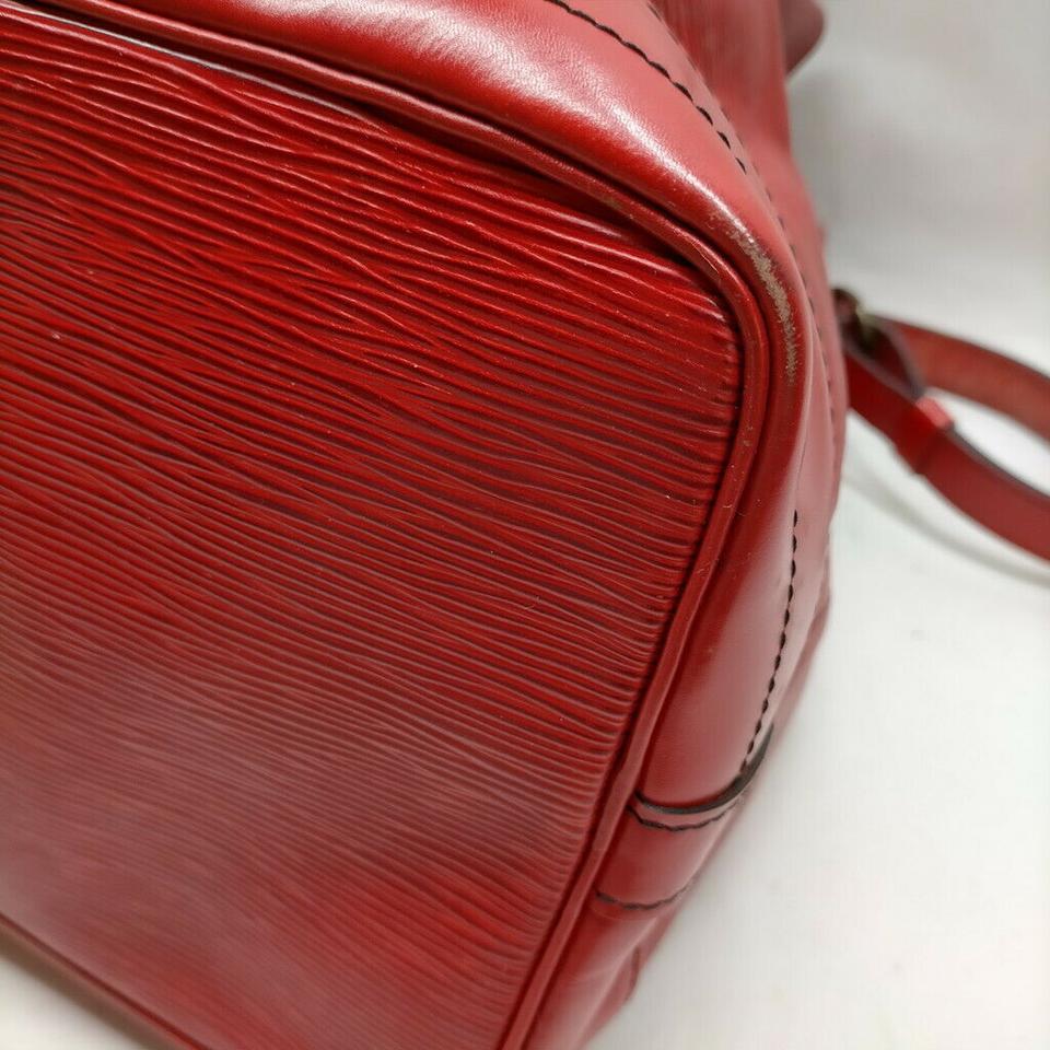 Women's Louis Vuitton Red Epi Leather Noe GM Drawstring Bucket hobo Bag 863261