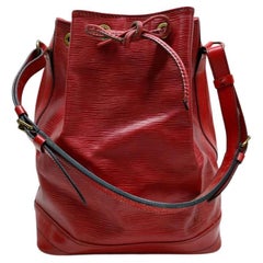 Louis Vuitton Red Epi Leather Noe GM Drawstring Bucket hobo Bag 863261