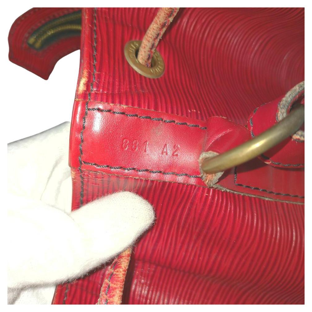 Louis Vuitton Red Epi Leather Noe Petit Drawstring Bucket Hobo 862982