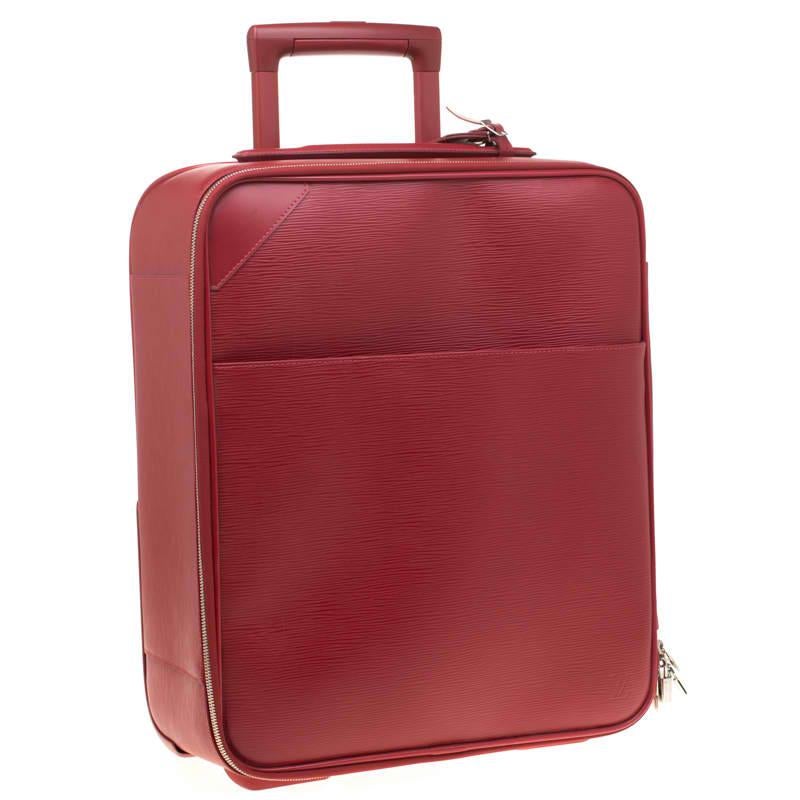 Women's Louis Vuitton Red Epi Leather Pegase 45 Business Luggage