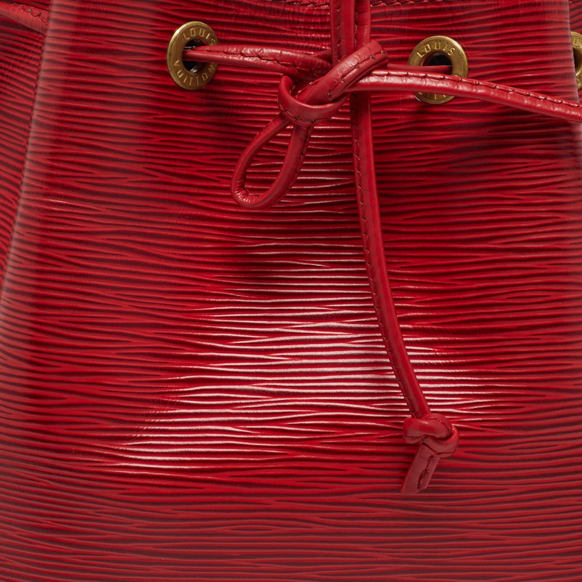 Louis Vuitton Red Epi Leather Petit Noe Bag 6