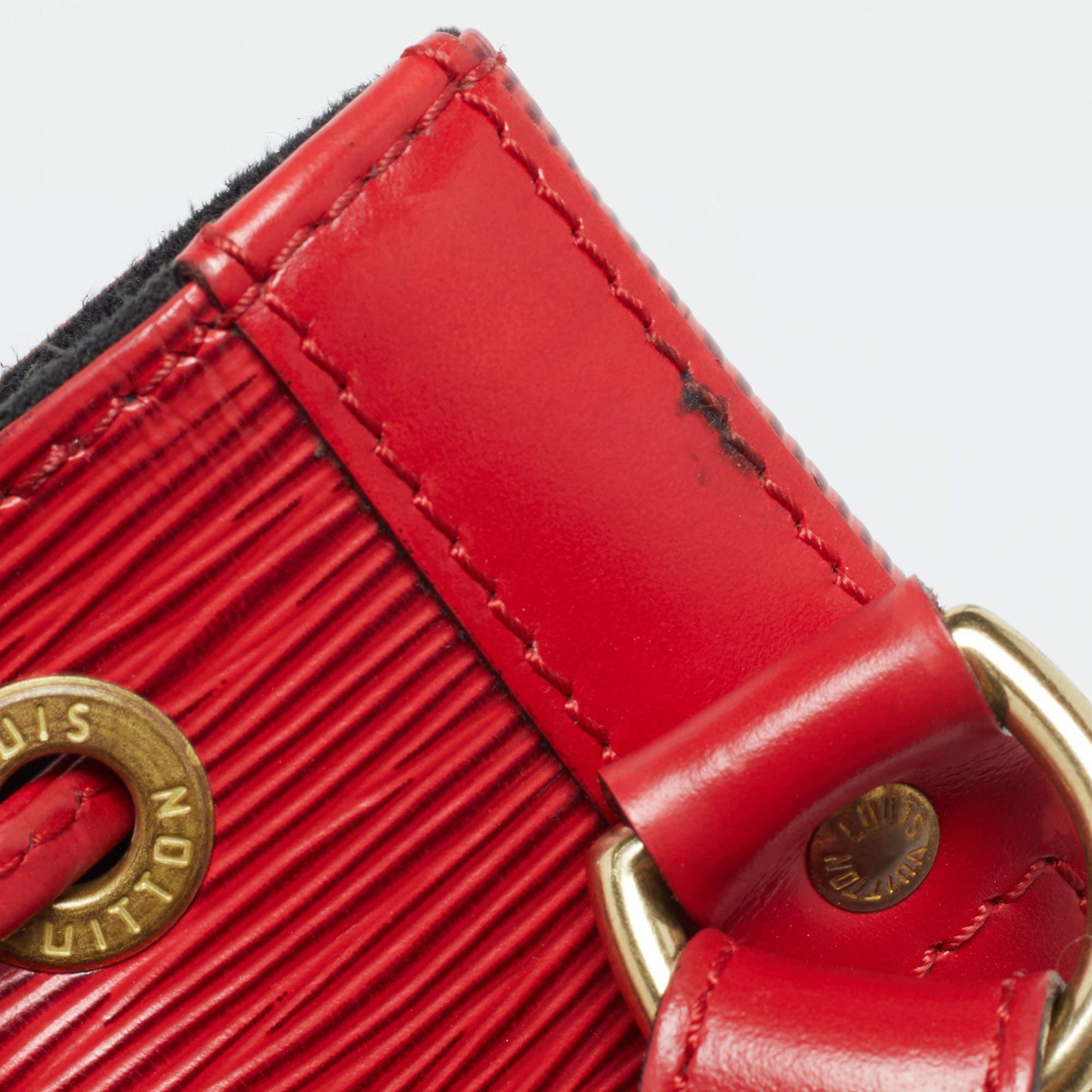 Louis Vuitton Red Epi Leather Petit Noe Bag 7