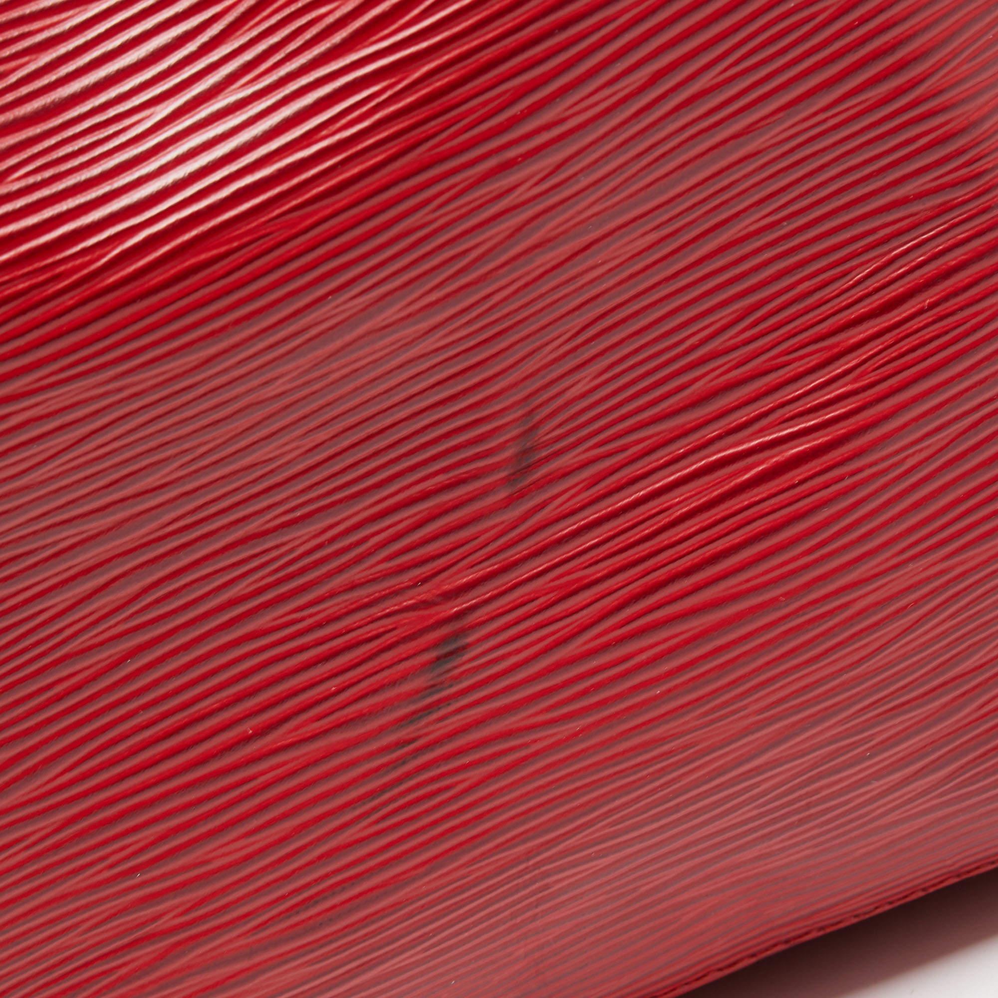 Louis Vuitton Red Epi Leather Petit Noe Bag For Sale 8