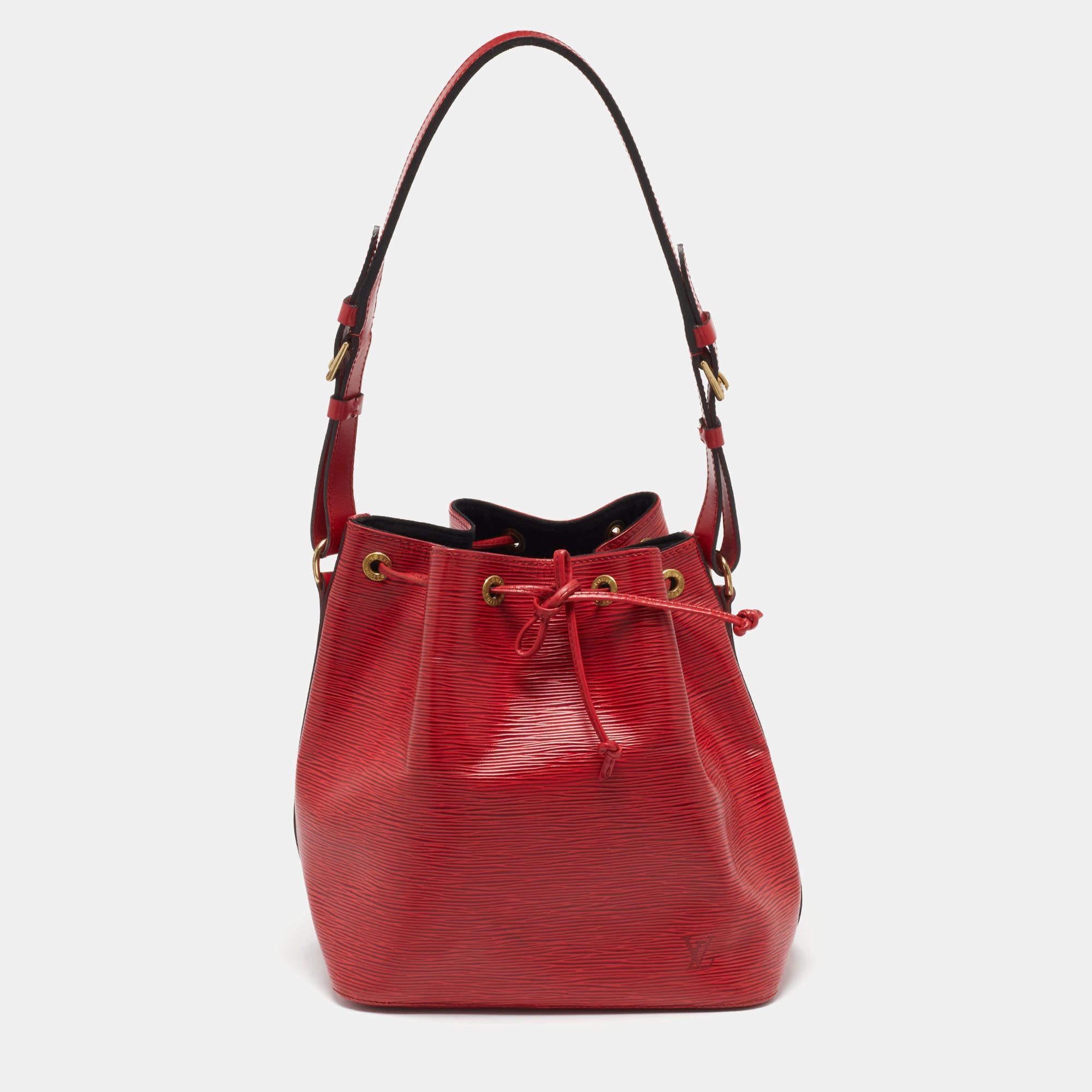 Louis Vuitton Red Epi Leather Petit Noe Bag 9