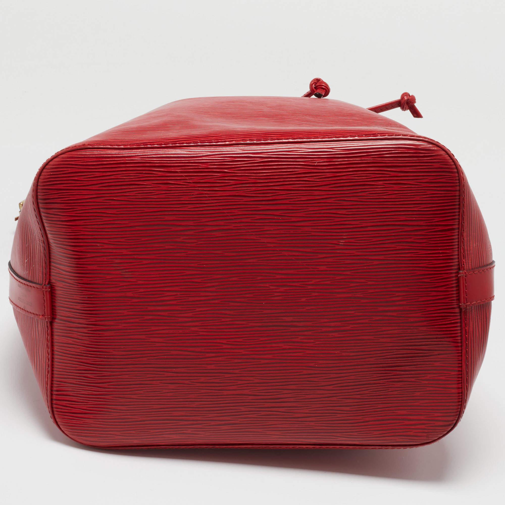 Louis Vuitton Red Epi Leather Petit Noe Bag 10