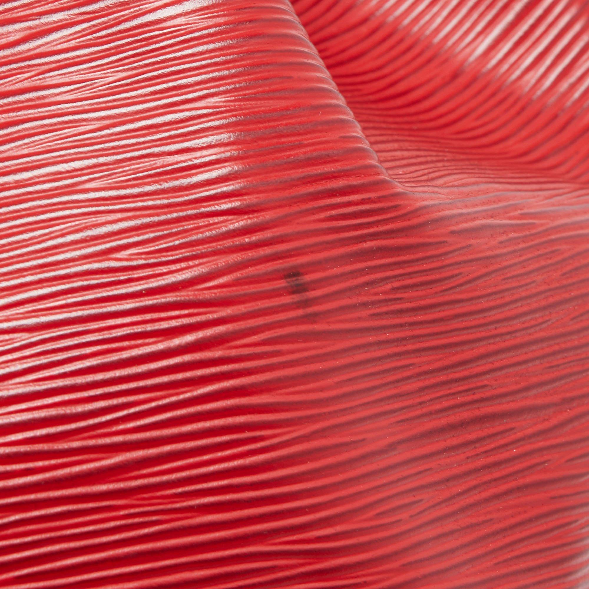 Louis Vuitton Red Epi Leather Petit Noe Bag For Sale 11