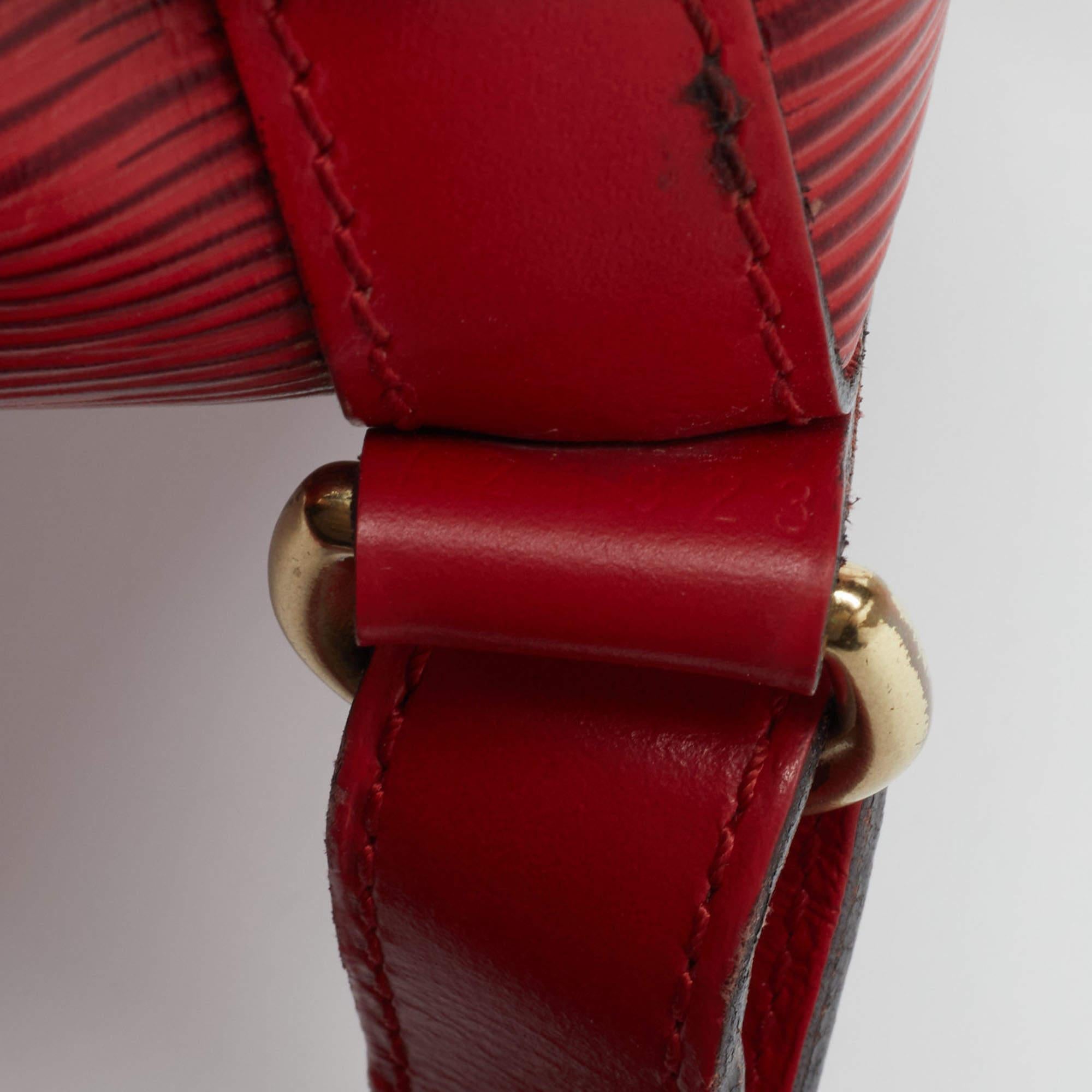 Women's Louis Vuitton Red Epi Leather Petit Noe Bag