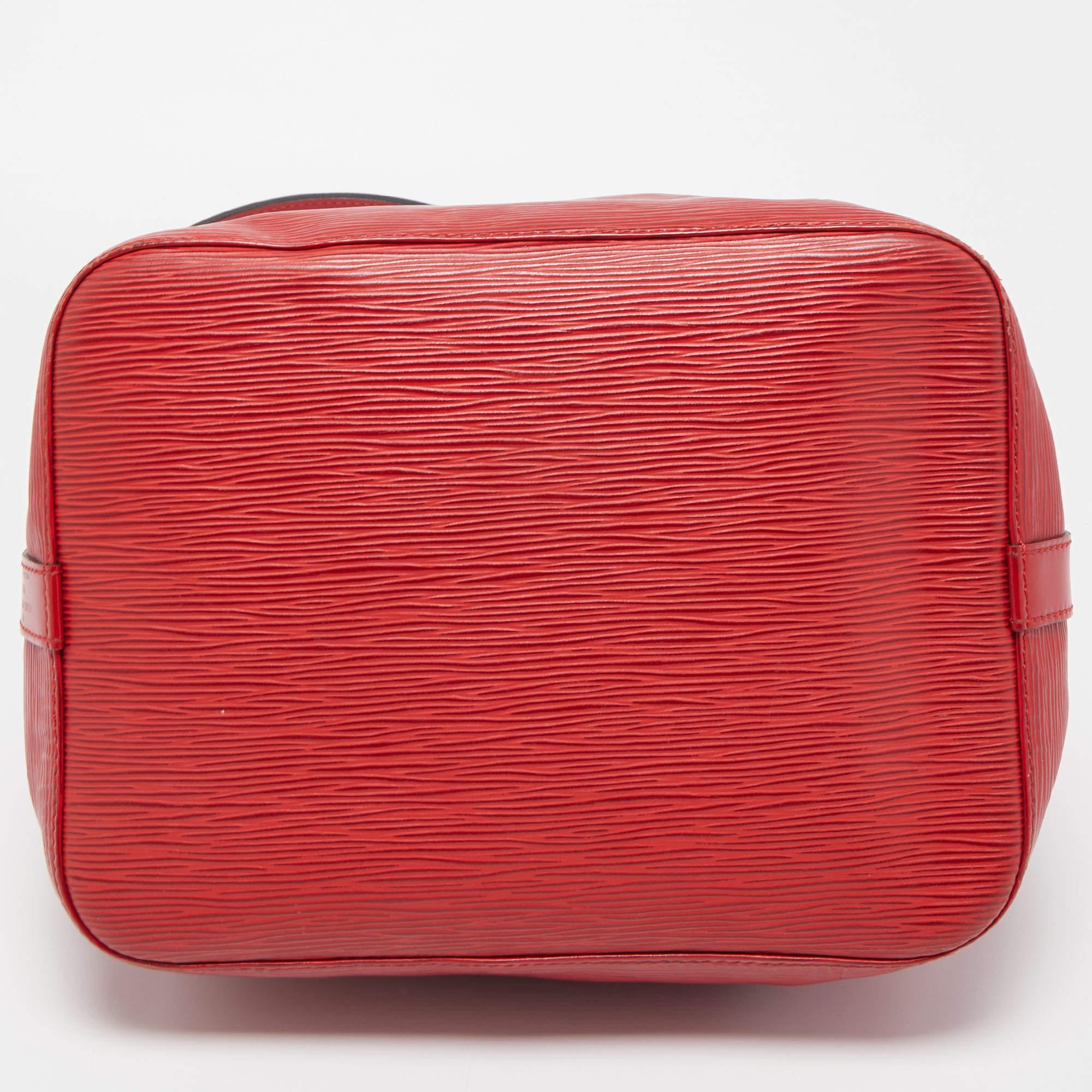 Louis Vuitton Red Epi Leather Petit Noe Bag For Sale 1