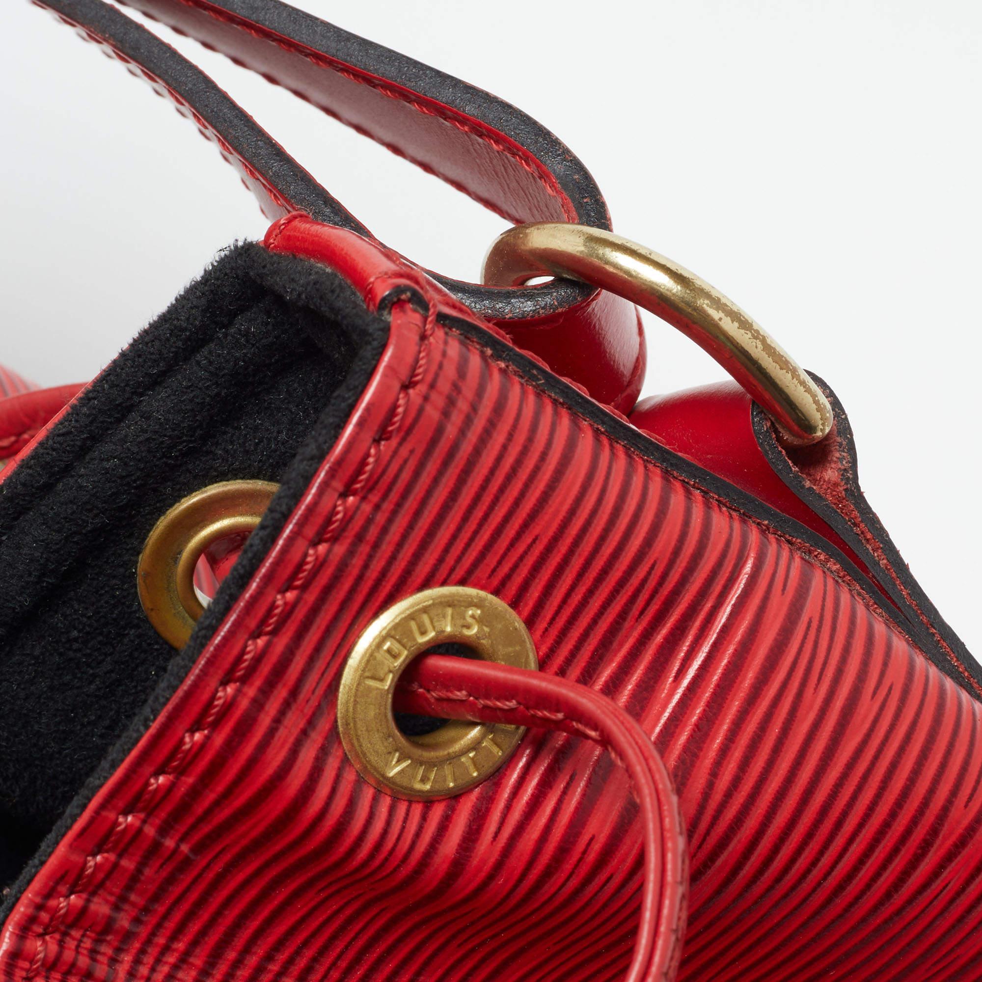 Louis Vuitton Red Epi Leather Petit Noe Bag 4