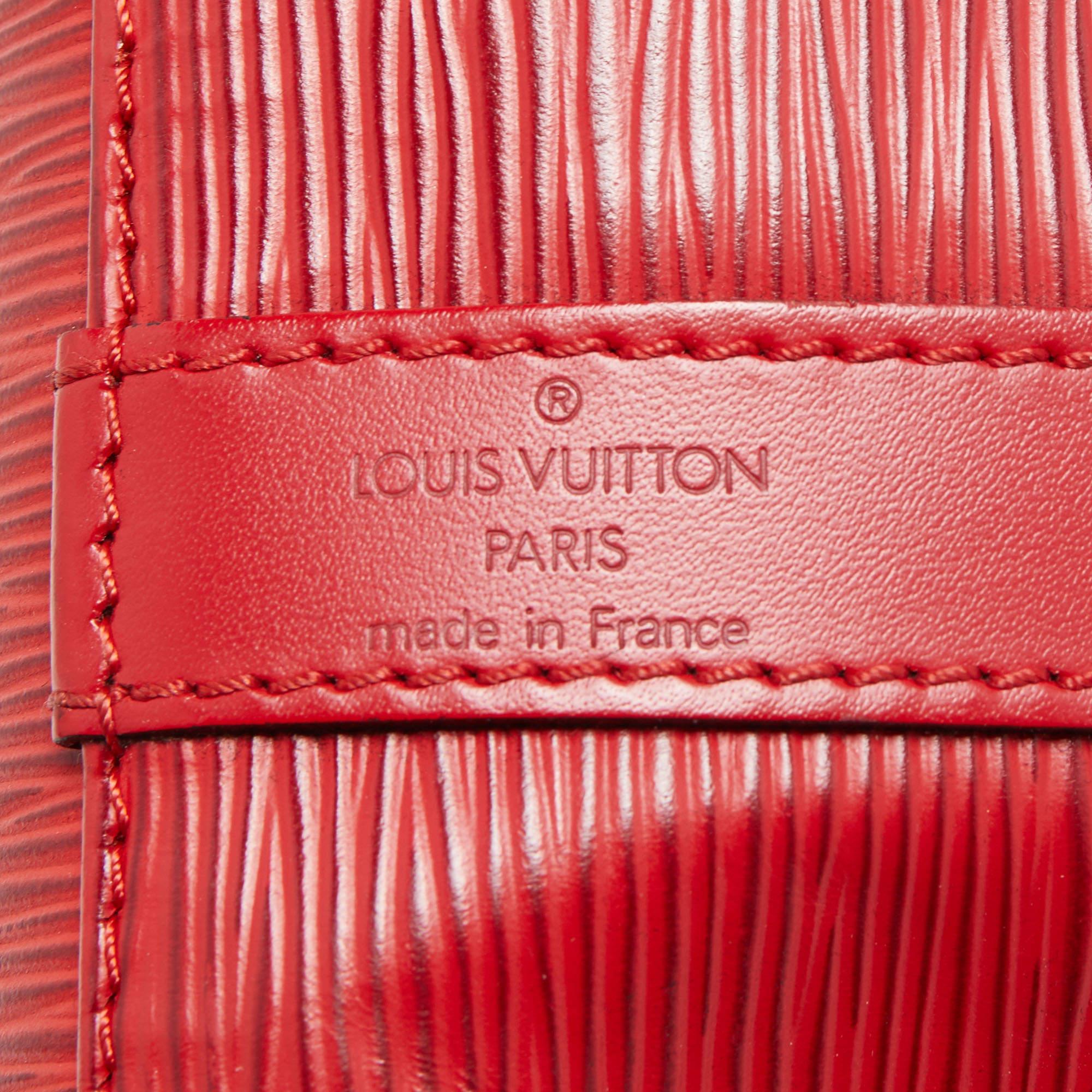 Louis Vuitton Red Epi Leather Petit Noe Bag For Sale 5