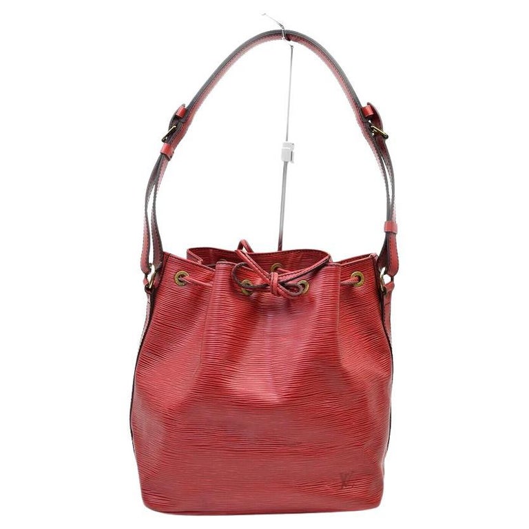 Louis Vuitton Red Epi Leather Petit Noe Drawstring Bucket Hobo Bag