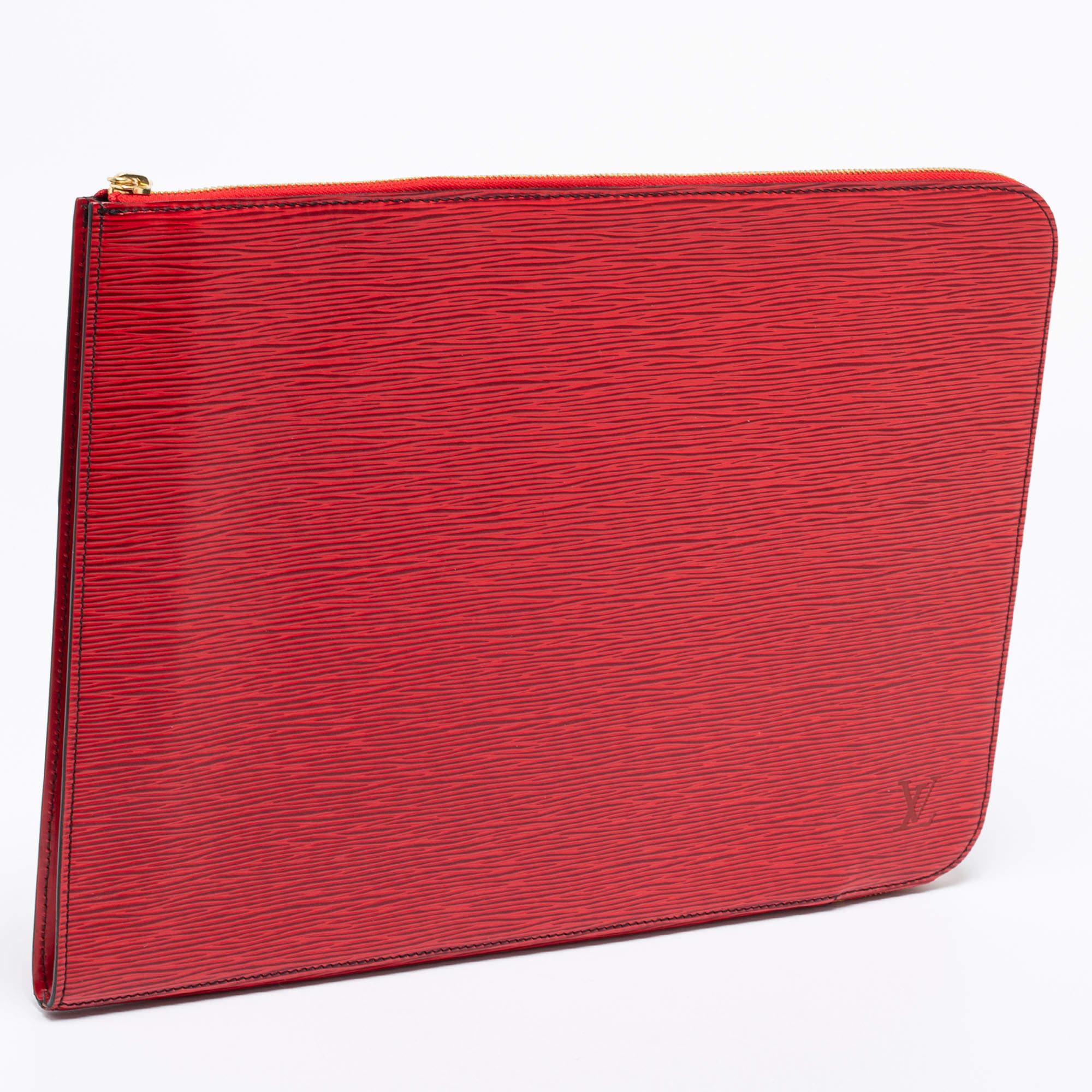 Louis Vuitton Red Epi Leather Poche Documents Portfolio Case 6