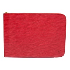 Louis Vuitton Red Epi Leather Poche Documents Portfolio Case