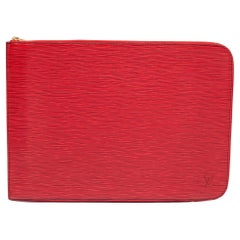 Louis Vuitton Red Epi Leather Poche Documents Portfolio Case