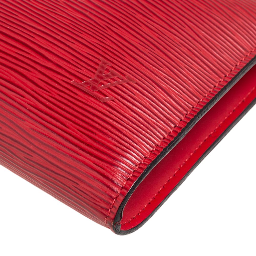 Louis Vuitton Red Epi Leather Pochette Accessoires Bag 4
