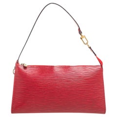 Used Louis Vuitton Red Epi Leather Pochette Accessoires Bag