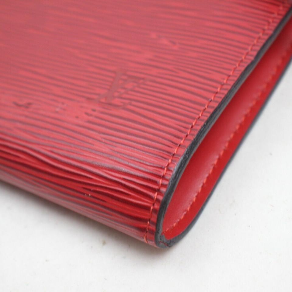 Louis Vuitton Red Epi Leather Pochette Accessories Wristlet Clutch Bag 862093 For Sale 4
