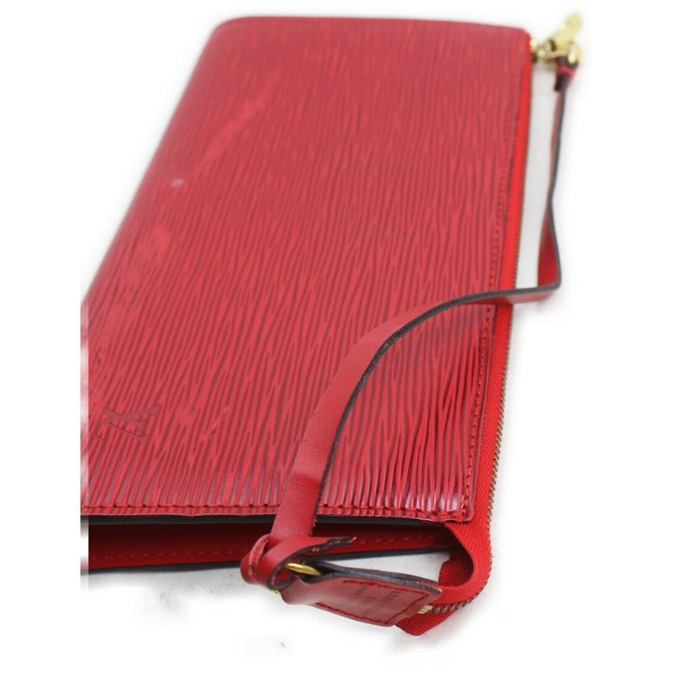 Louis Vuitton Red Epi Leather Pochette Accessories Wristlet Clutch Bag 862093 For Sale 5