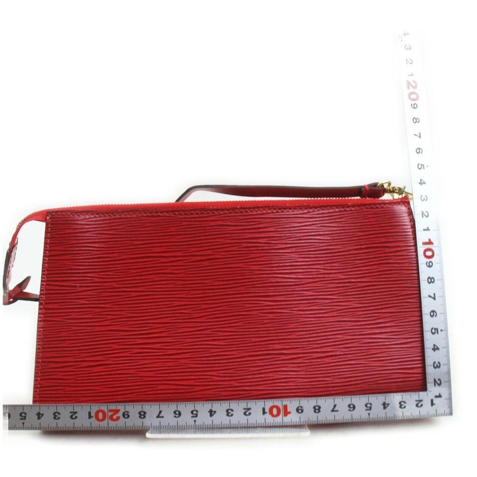 Louis Vuitton Red Epi Leather Pochette Accessories Wristlet Clutch Bag 862093 For Sale 1