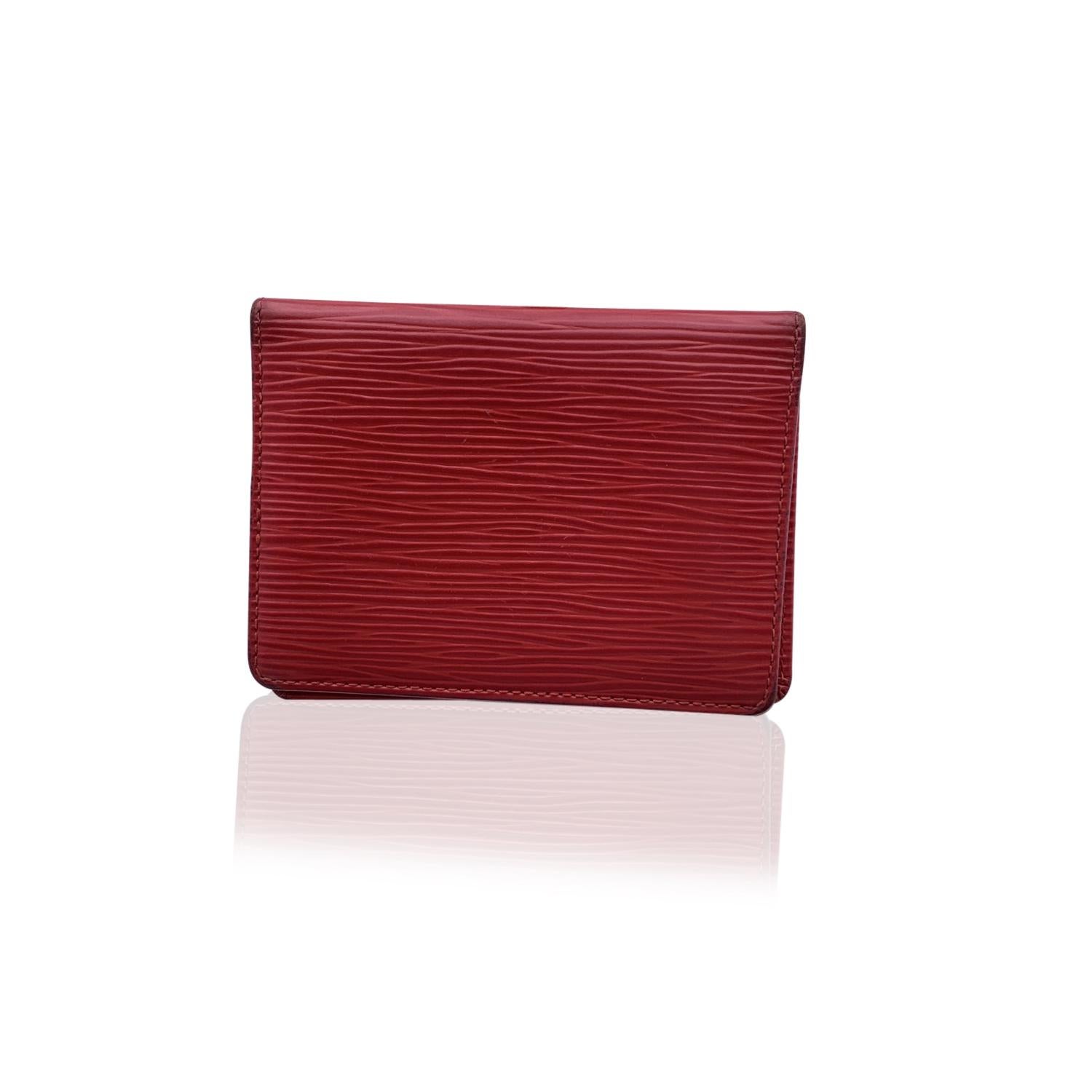Louis Vuitton Red Epi Leather Porte 2 Cartes Vertical Card Case 2