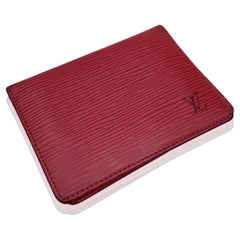 Louis Vuitton Red Epi Leather Porte 2 Cartes Vertical Card Case