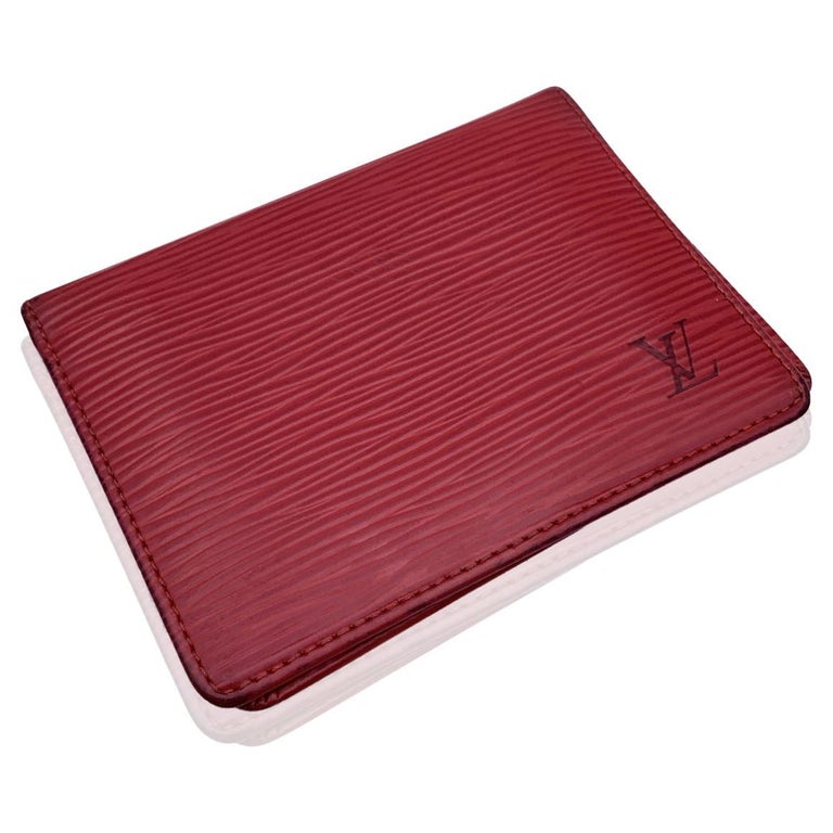 Louis Vuitton Red Epi Leather Porte 2 Cartes Vertical Card Case at 1stDibs