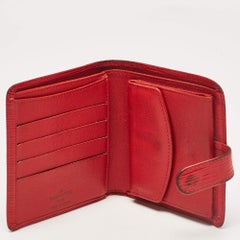 Louis Vuitton Red Epi Leather Porte Billets Compact Wallet